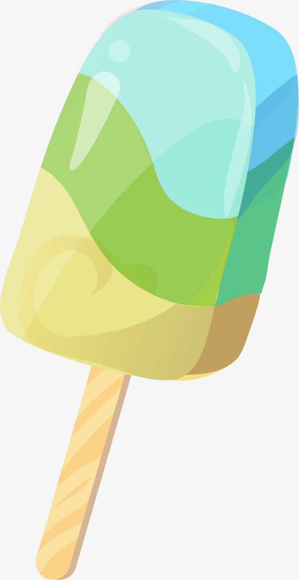 彩色条纹冰棒免抠