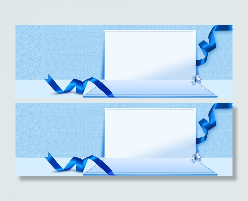 蓝色丝带六一儿童节banner背景高清