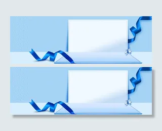 蓝色丝带六一儿童节banner背景高清