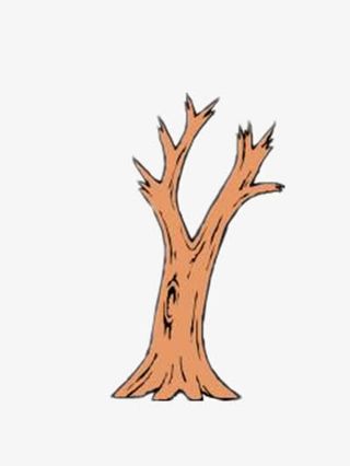 卡通枯树干免抠