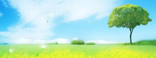 清新风景海报免抠