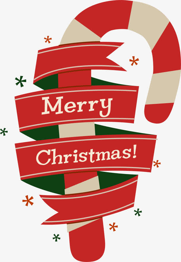 圣诞节红色拐杖糖果免抠