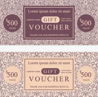 矢量花纹底纹优惠劵设计素材免抠