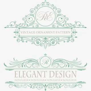 欧式复古花纹装饰免抠