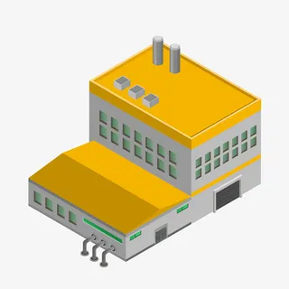 2.5D风格工厂生产元素免抠