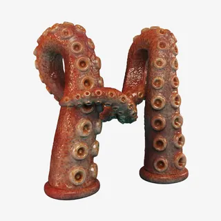 卡通立体鱿鱼腿免抠图免抠