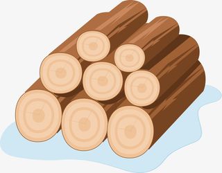 矢量砍伐的木头成堆免抠