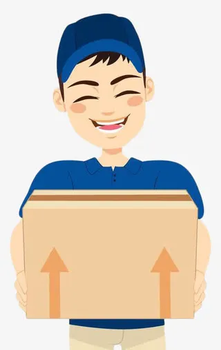 手绘卡通快递员免抠