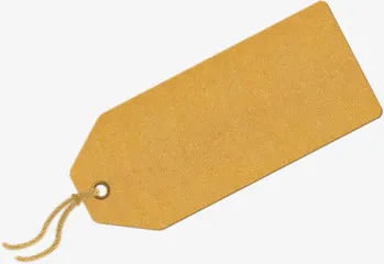 棕色标签装饰免抠