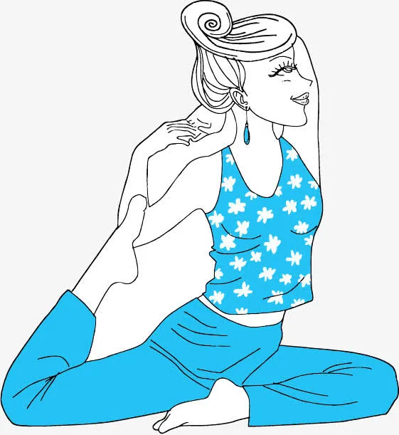 瑜伽女人插画免抠