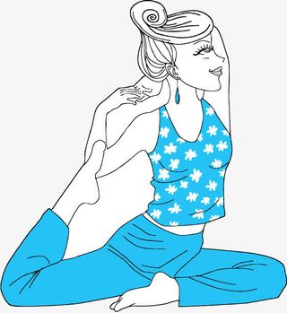 瑜伽女人插画免抠