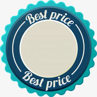 波纹青色产品标签免抠