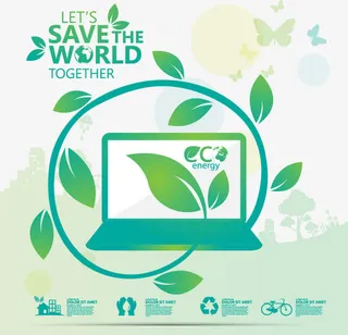 自然叶子环保标志免抠