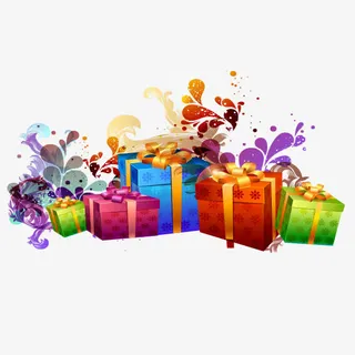 春节双十二促销活动礼盒免抠