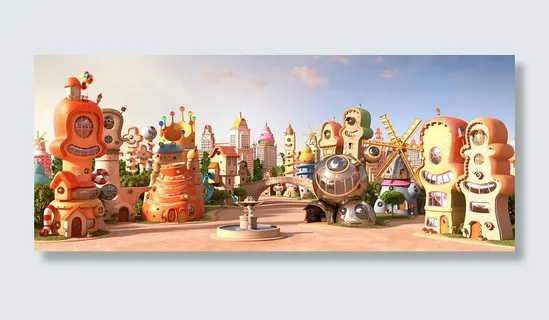 卡通游乐场背景装饰高清