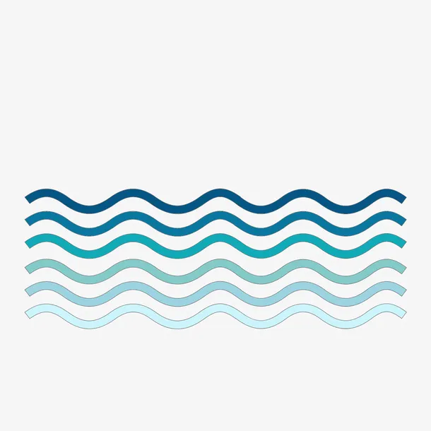 卡通手绘水面浪花海面波浪免抠