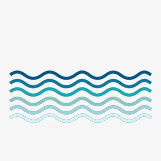 卡通手绘水面浪花海面波浪免抠