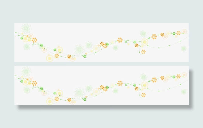 浅色花朵田园风素雅边框免抠