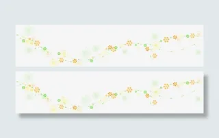 浅色花朵田园风素雅边框免抠