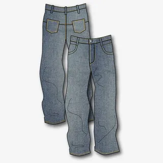 手绘牛仔裤免抠