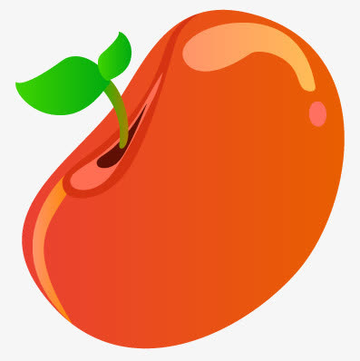 动植物元素红色的豆子免抠