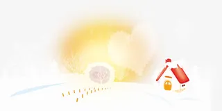雪地里的小屋免抠