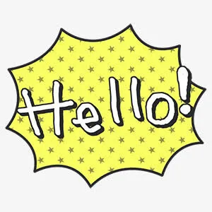 立体图标手绘 hello 对话框免抠