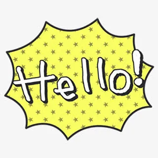 立体图标手绘 hello 对话框免抠