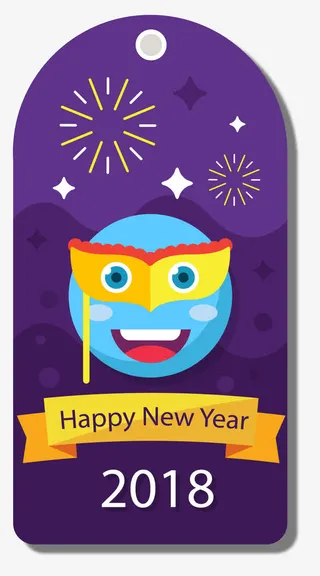 2108扁平贺卡标签免抠