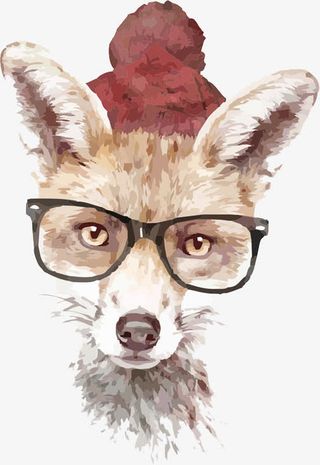 戴眼镜的宠物免抠