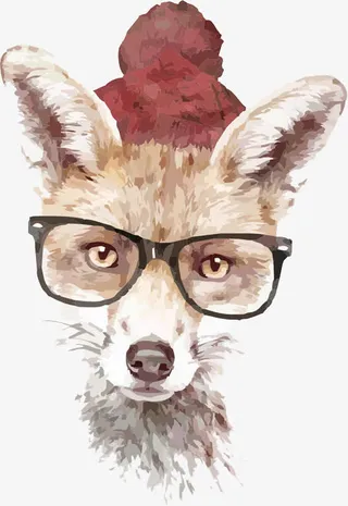 戴眼镜的宠物免抠