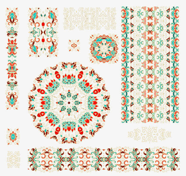 复古花纹矢量免抠