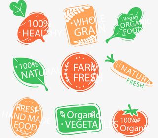 矢量手绘有机蔬菜图标免抠