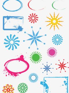 水墨花纹边框免抠