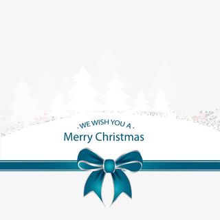 蓝色蝴蝶结圣诞元素矢量图免抠