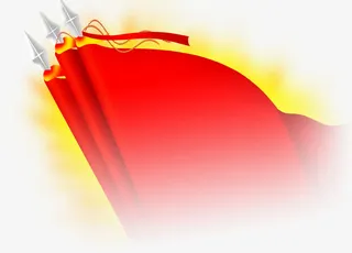 高清发光红色旗帜效果免抠