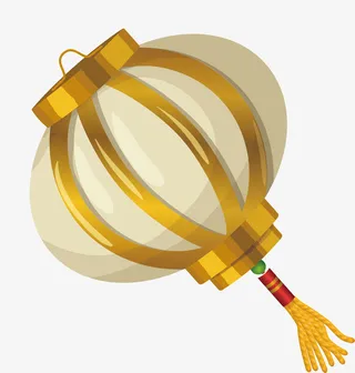 手绘精美灯笼照明配饰免抠