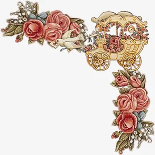 卡通手绘玫瑰花装饰免抠