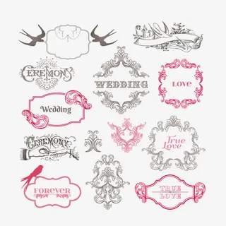 时尚复古婚礼免抠