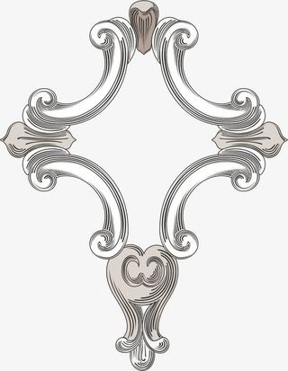 欧式复古花纹边框装饰元素免抠