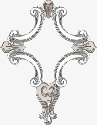 欧式复古花纹边框装饰元素免抠