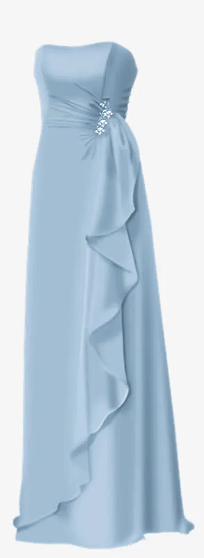 蓝色晚礼服免抠