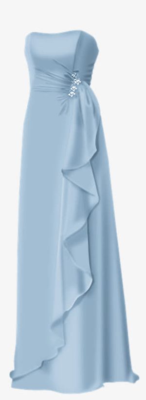 蓝色晚礼服免抠
