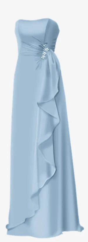 蓝色晚礼服免抠