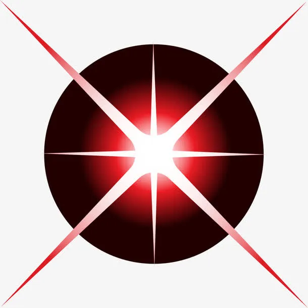 红色闪耀光芒免抠