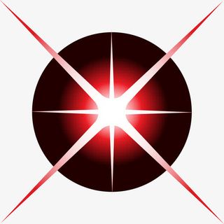 红色闪耀光芒免抠