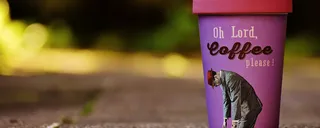 黄色渐变纸杯背景高清