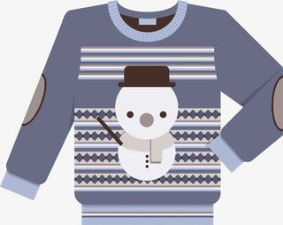 矢量保暖毛衣外套雪人图案免抠