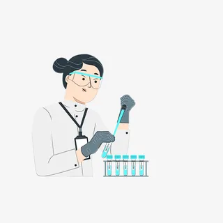 手绘 卡通 医生 实验免抠