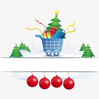 圣诞树节日购物装饰矢量图免抠